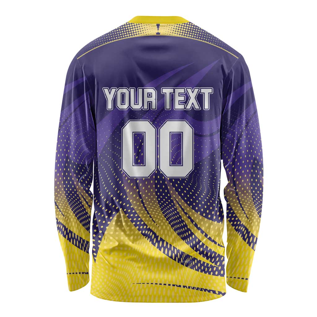 Custom Kolkata 2025 Cricket Knight Riders Long Sleeve Shirt Korbo Lorbo Jeetbo
