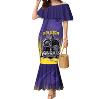Custom Kolkata 2025 Cricket Knight Riders Mermaid Dress Korbo Lorbo Jeetbo