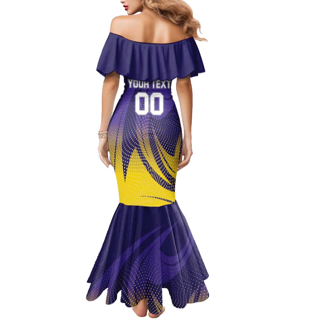 Custom Kolkata 2025 Cricket Knight Riders Mermaid Dress Korbo Lorbo Jeetbo