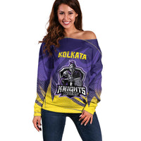 Custom Kolkata 2025 Cricket Knight Riders Off Shoulder Sweater Korbo Lorbo Jeetbo