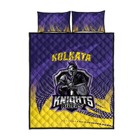 Kolkata 2025 Cricket Knight Riders Quilt Bed Set Korbo Lorbo Jeetbo