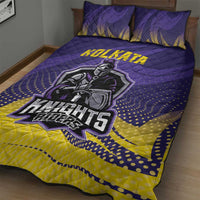Kolkata 2025 Cricket Knight Riders Quilt Bed Set Korbo Lorbo Jeetbo