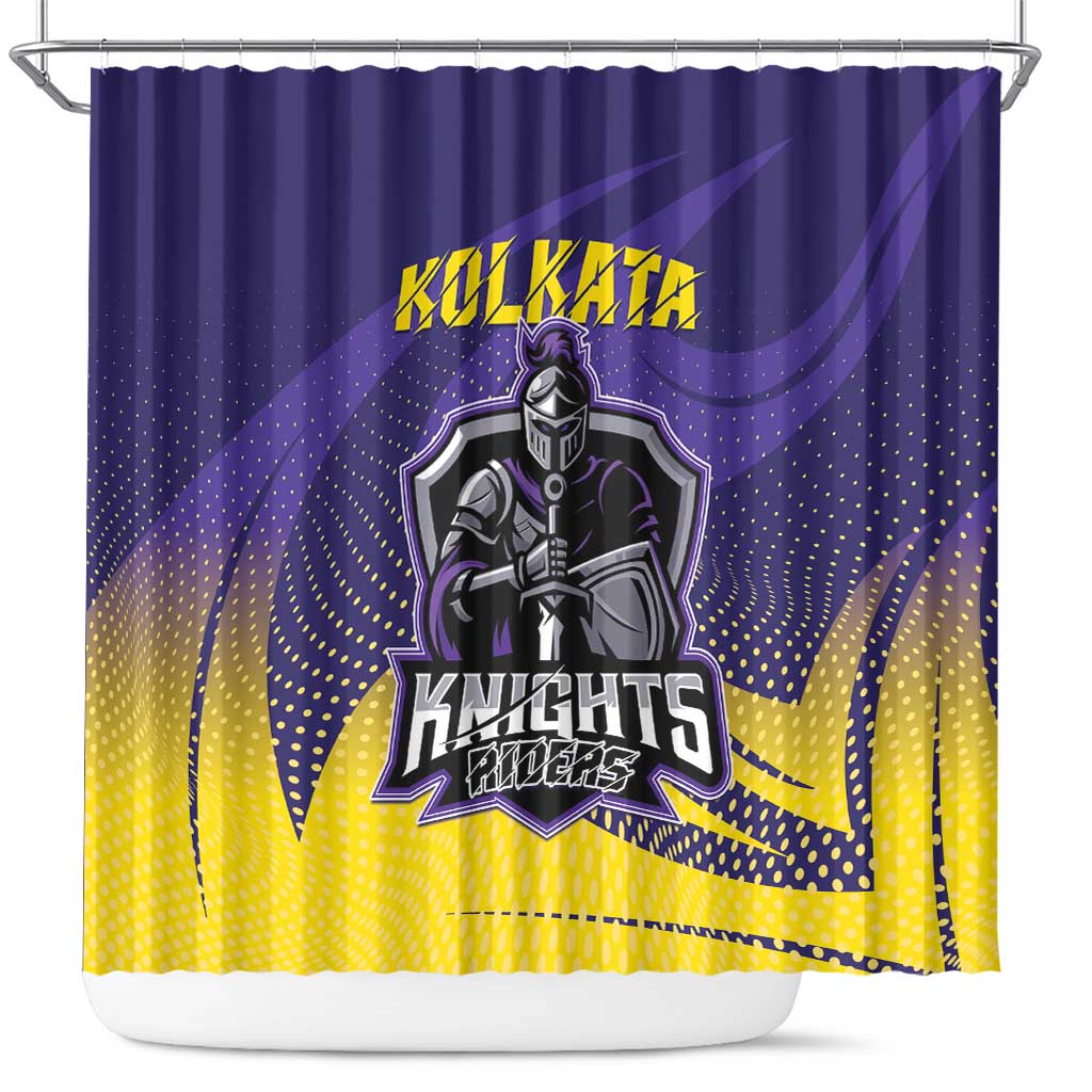 Kolkata 2025 Cricket Knight Riders Shower Curtain Korbo Lorbo Jeetbo