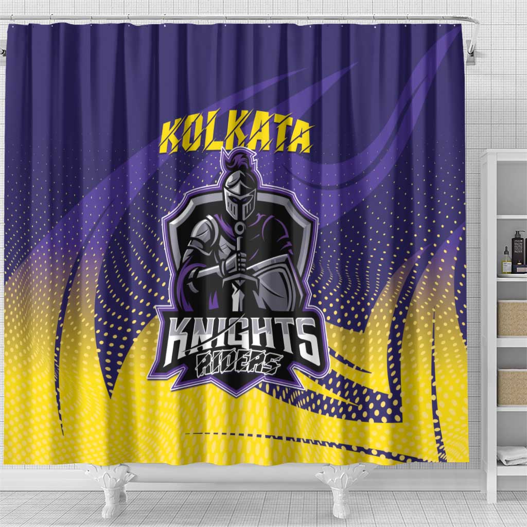 Kolkata 2025 Cricket Knight Riders Shower Curtain Korbo Lorbo Jeetbo