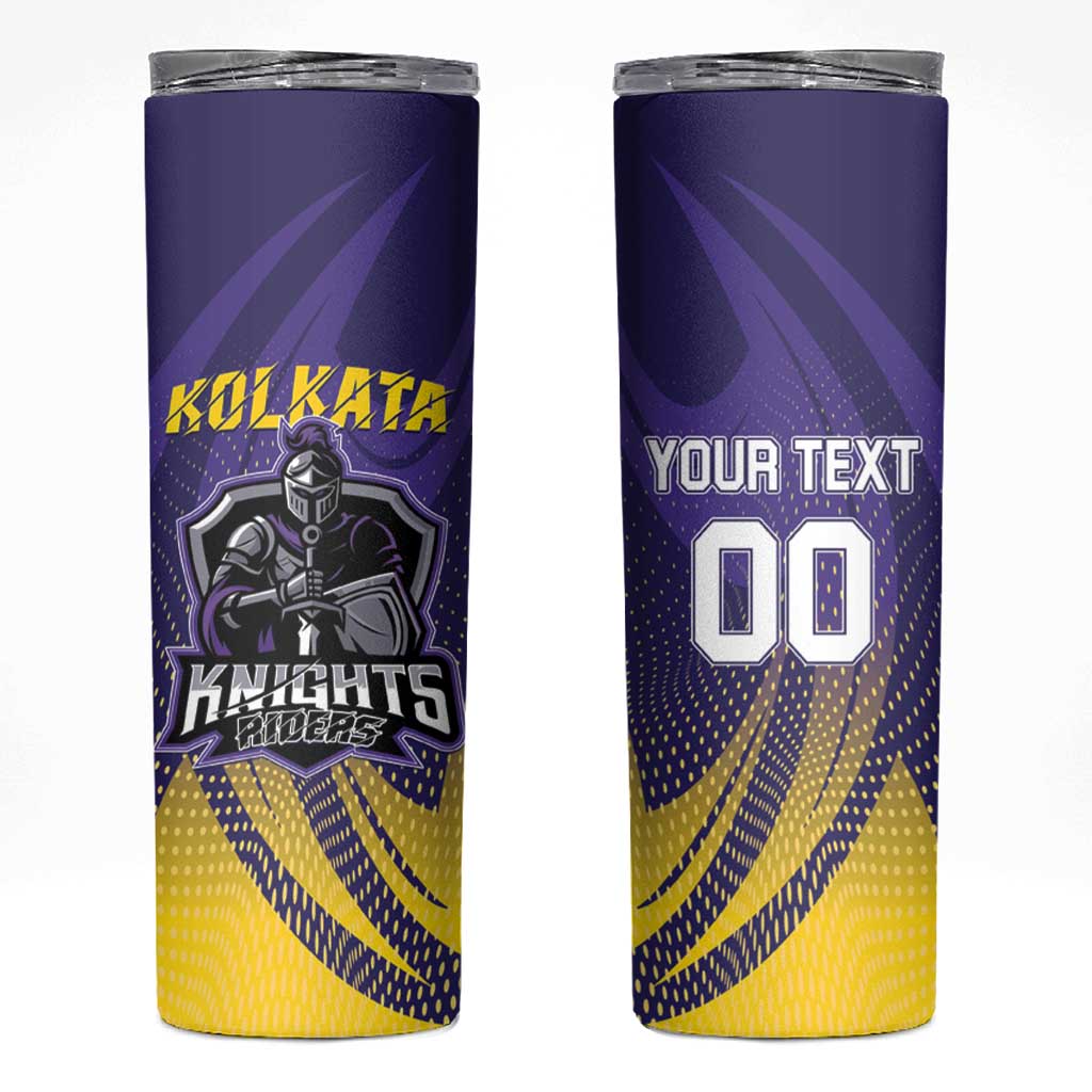 Custom Kolkata 2025 Cricket Knight Riders Skinny Tumbler Korbo Lorbo Jeetbo