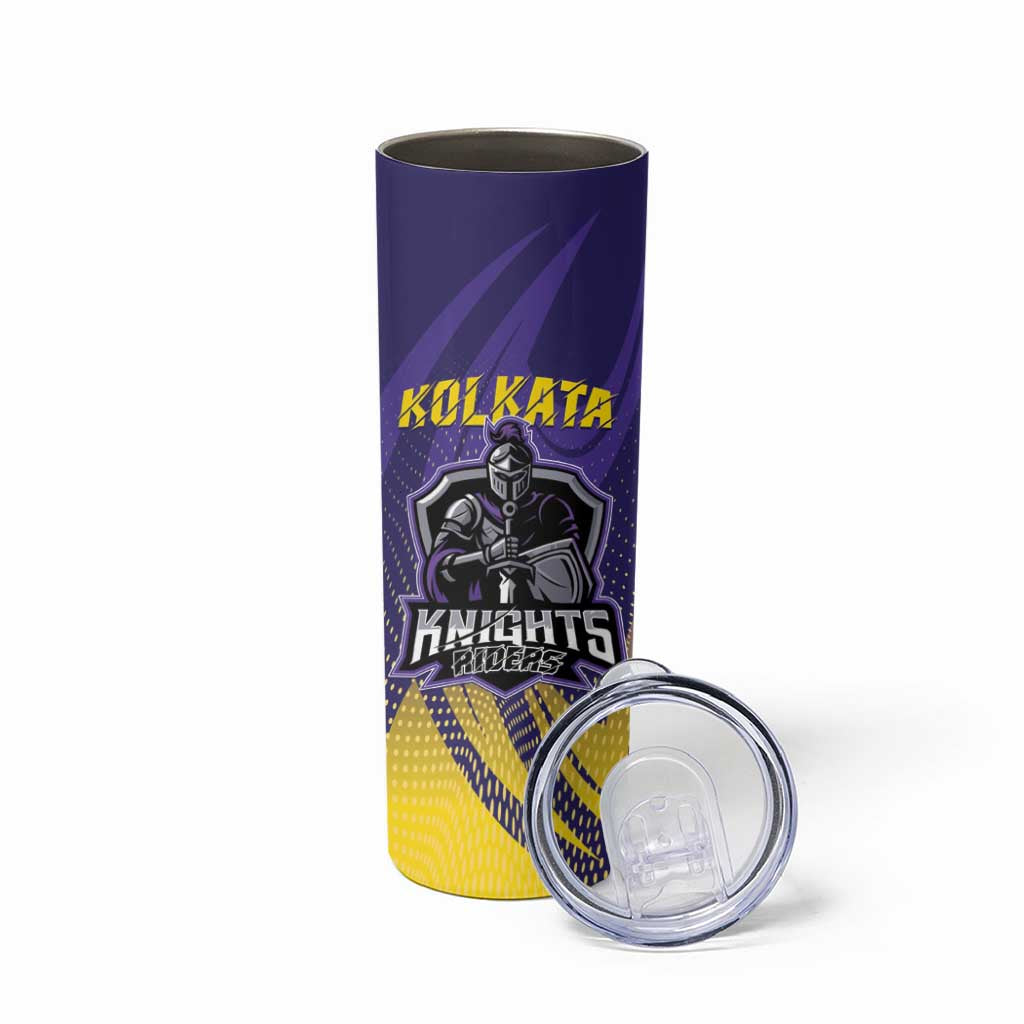 Custom Kolkata 2025 Cricket Knight Riders Skinny Tumbler Korbo Lorbo Jeetbo