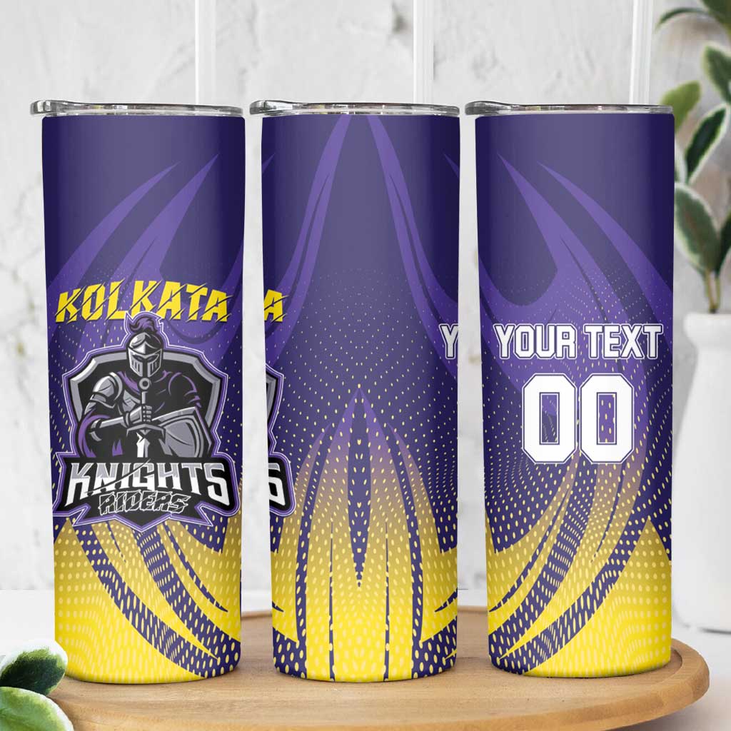 Custom Kolkata 2025 Cricket Knight Riders Skinny Tumbler Korbo Lorbo Jeetbo