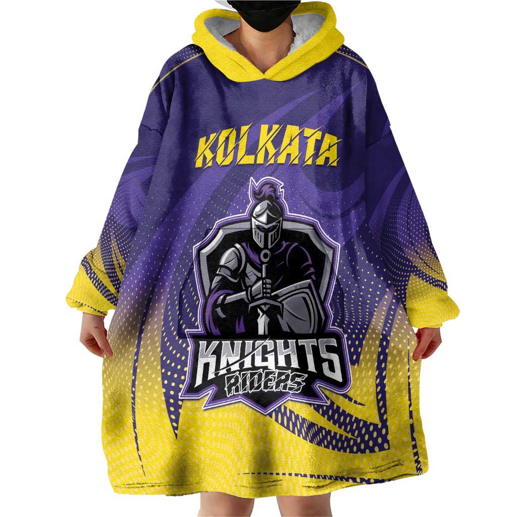 Custom Kolkata 2025 Cricket Knight Riders Wearable Blanket Hoodie Korbo Lorbo Jeetbo