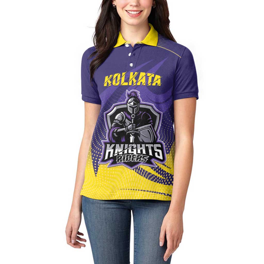 Custom Kolkata 2025 Cricket Knight Riders Women Polo Shirt Korbo Lorbo Jeetbo