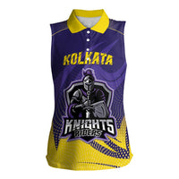 Custom Kolkata 2025 Cricket Knight Riders Women Sleeveless Polo Shirt Korbo Lorbo Jeetbo