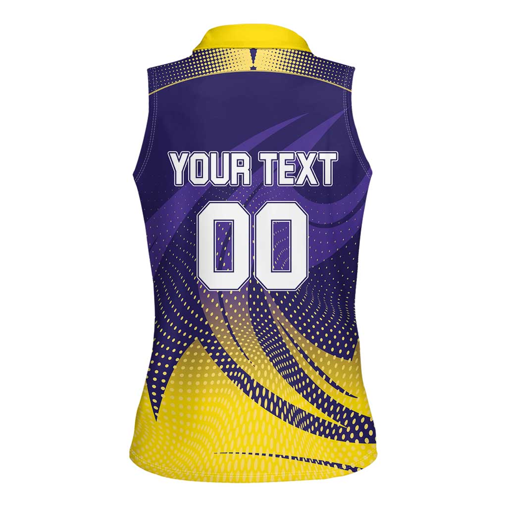 Custom Kolkata 2025 Cricket Knight Riders Women Sleeveless Polo Shirt Korbo Lorbo Jeetbo