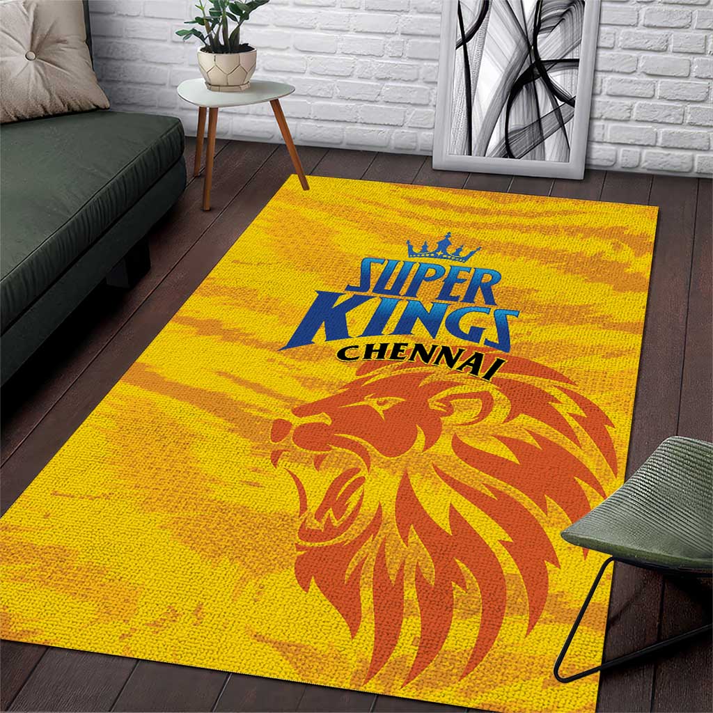 Chennai 2025 Cricket Super Kings Area Rug Yellow Army Lions Champion