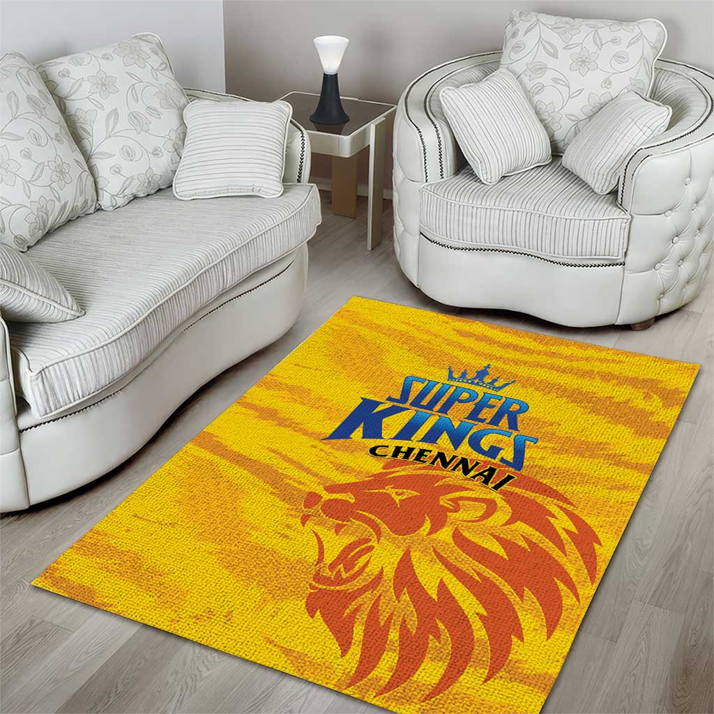 Chennai 2025 Cricket Super Kings Area Rug Yellow Army Lions Champion