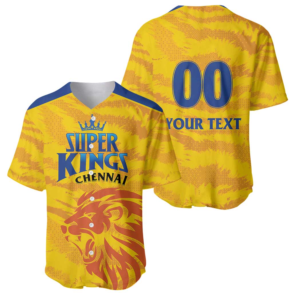 Custom Chennai 2025 Cricket Super Kings Baseball Jersey Yellow Army Lions Champion
