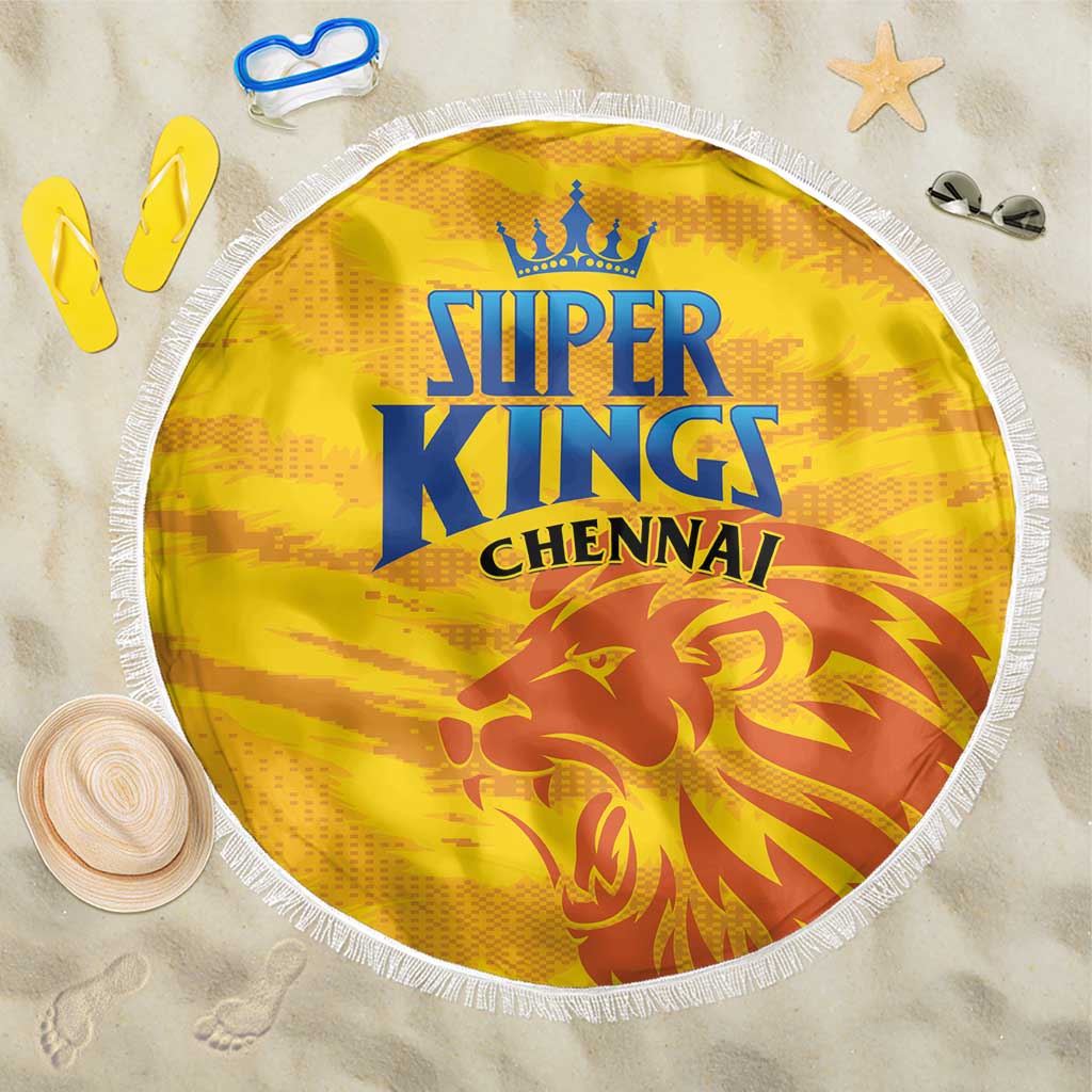 Chennai 2025 Cricket Super Kings Beach Blanket Yellow Army Lions Champion