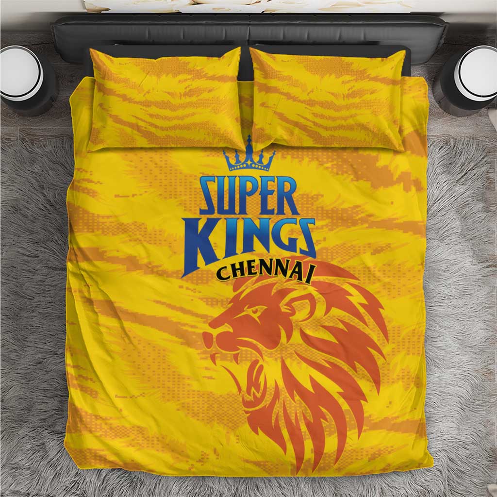 Chennai 2025 Cricket Super Kings Bedding Set Yellow Army Lions Champion