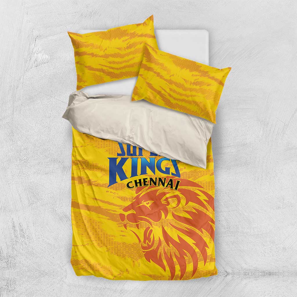 Chennai 2025 Cricket Super Kings Bedding Set Yellow Army Lions Champion