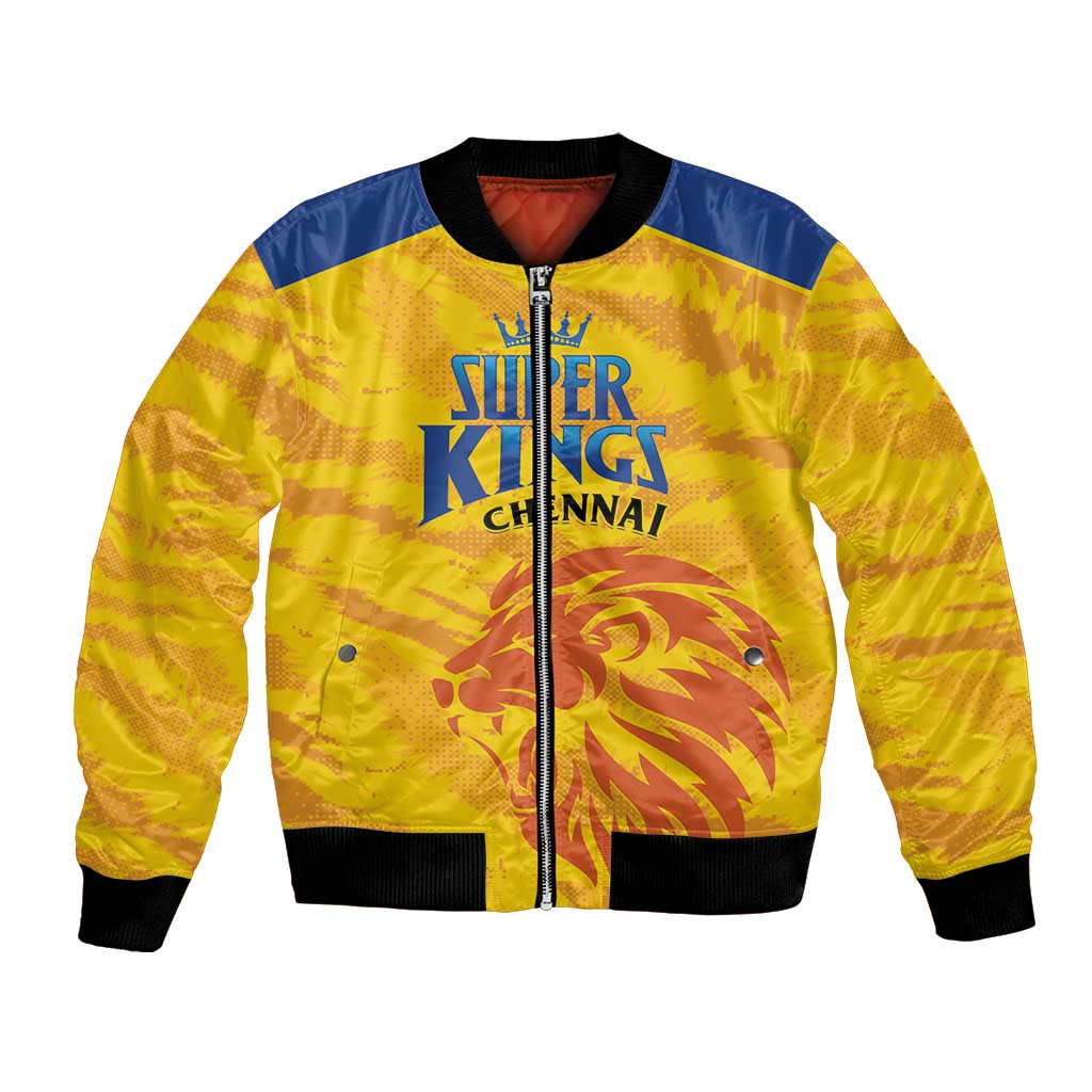 Custom Chennai 2025 Cricket Super Kings Bomber Jacket Yellow Army Lions Champion