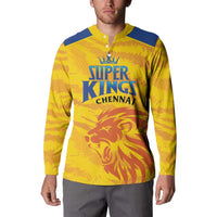 Custom Chennai 2025 Cricket Super Kings Button Sweatshirt Yellow Army Lions Champion