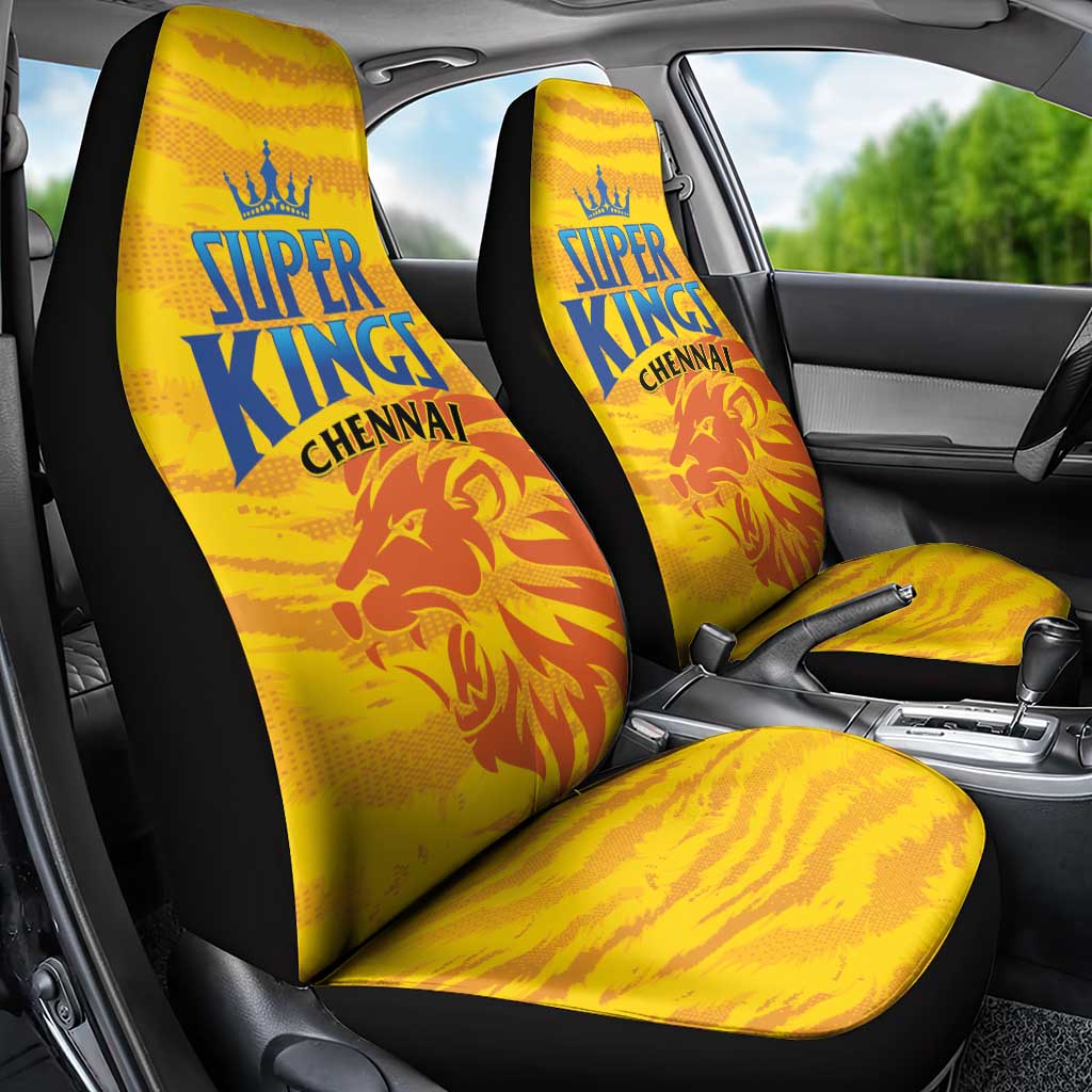 Chennai 2025 Cricket Super Kings Car Seat Cover Yellow Army Lions Champion