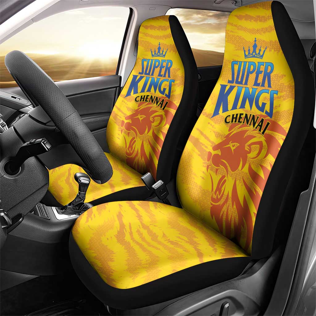 Chennai 2025 Cricket Super Kings Car Seat Cover Yellow Army Lions Champion