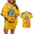 Custom Chennai 2025 Cricket Super Kings Couples Matching Off Shoulder Short Dress and Hawaiian Shirt Yellow Army Lions Champion