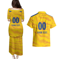Custom Chennai 2025 Cricket Super Kings Couples Matching Puletasi and Hawaiian Shirt Yellow Army Lions Champion