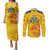 Custom Chennai 2025 Cricket Super Kings Couples Matching Puletasi and Long Sleeve Button Shirt Yellow Army Lions Champion