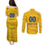 Custom Chennai 2025 Cricket Super Kings Couples Matching Puletasi and Long Sleeve Button Shirt Yellow Army Lions Champion