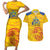 Custom Chennai 2025 Cricket Super Kings Couples Matching Short Sleeve Bodycon Dress and Hawaiian Shirt Yellow Army Lions Champion