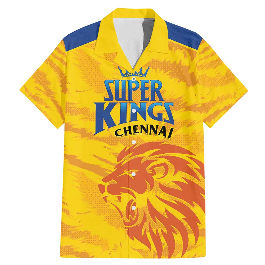 Custom Chennai 2025 Cricket Super Kings Family Matching Mermaid Dress and Hawaiian Shirt Yellow Army Lions Champion