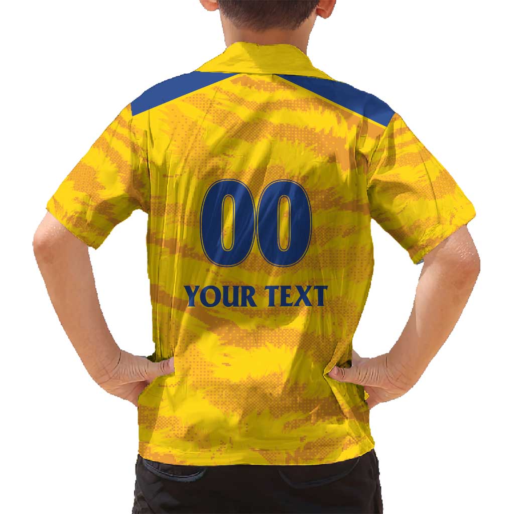 Custom Chennai 2025 Cricket Super Kings Family Matching Off Shoulder Short Dress and Hawaiian Shirt Yellow Army Lions Champion