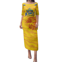 Custom Chennai 2025 Cricket Super Kings Family Matching Puletasi and Hawaiian Shirt Yellow Army Lions Champion
