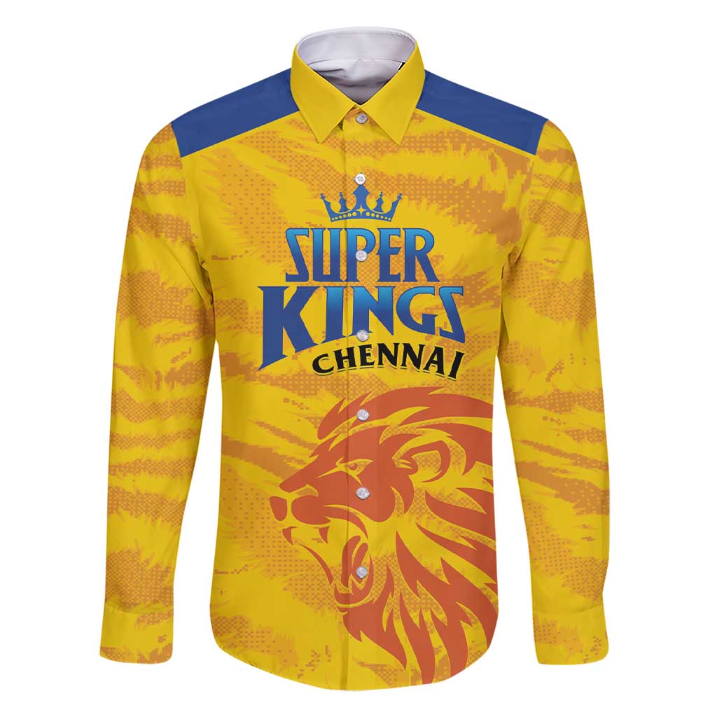 Custom Chennai 2025 Cricket Super Kings Family Matching Short Sleeve Bodycon Dress and Hawaiian Shirt Yellow Army Lions Champion