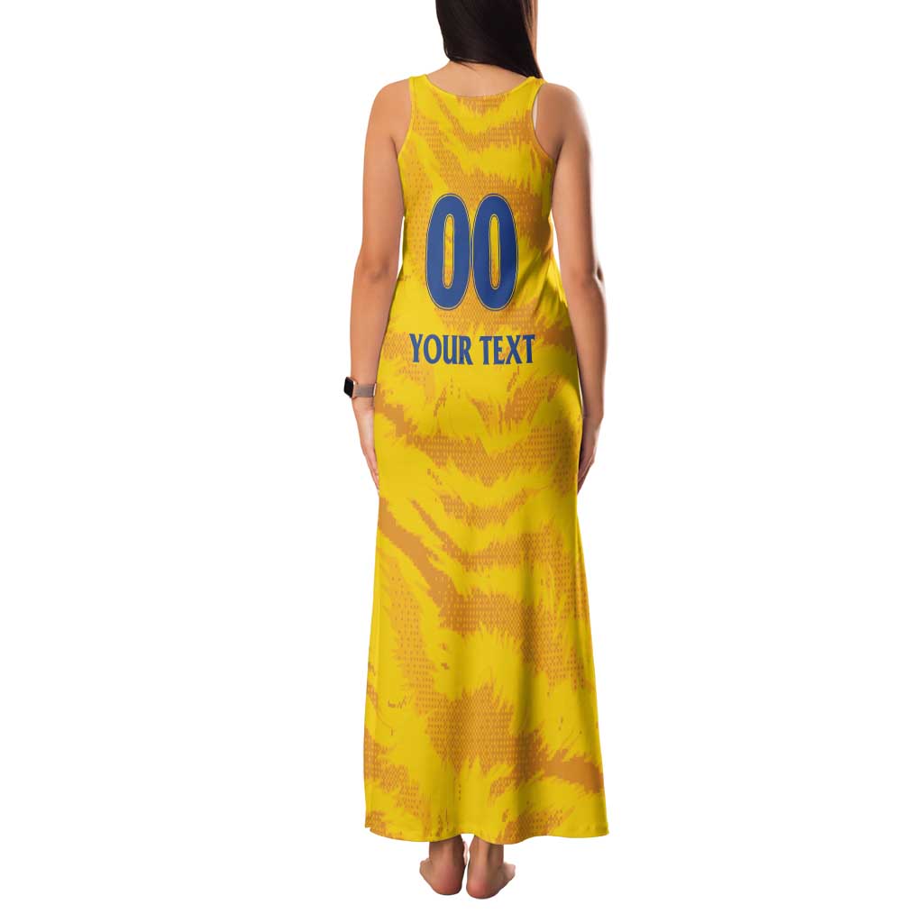 Custom Chennai 2025 Cricket Super Kings Family Matching Tank Maxi Dress and Hawaiian Shirt Yellow Army Lions Champion