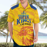Custom Chennai 2025 Cricket Super Kings Hawaiian Shirt Yellow Army Lions Champion