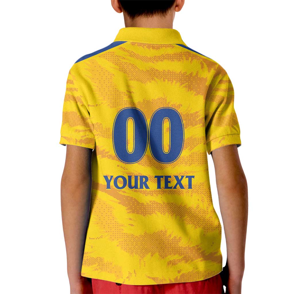 Custom Chennai 2025 Cricket Super Kings Kid Polo Shirt Yellow Army Lions Champion