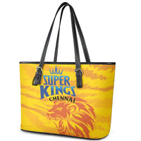 Chennai 2025 Cricket Super Kings Leather Tote Bag Yellow Army Lions Champion