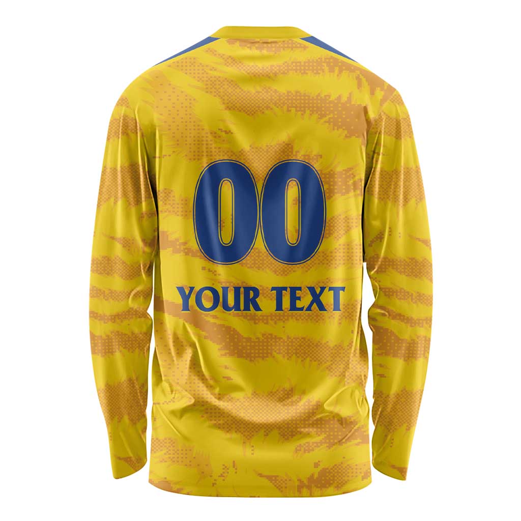 Custom Chennai 2025 Cricket Super Kings Long Sleeve Shirt Yellow Army Lions Champion