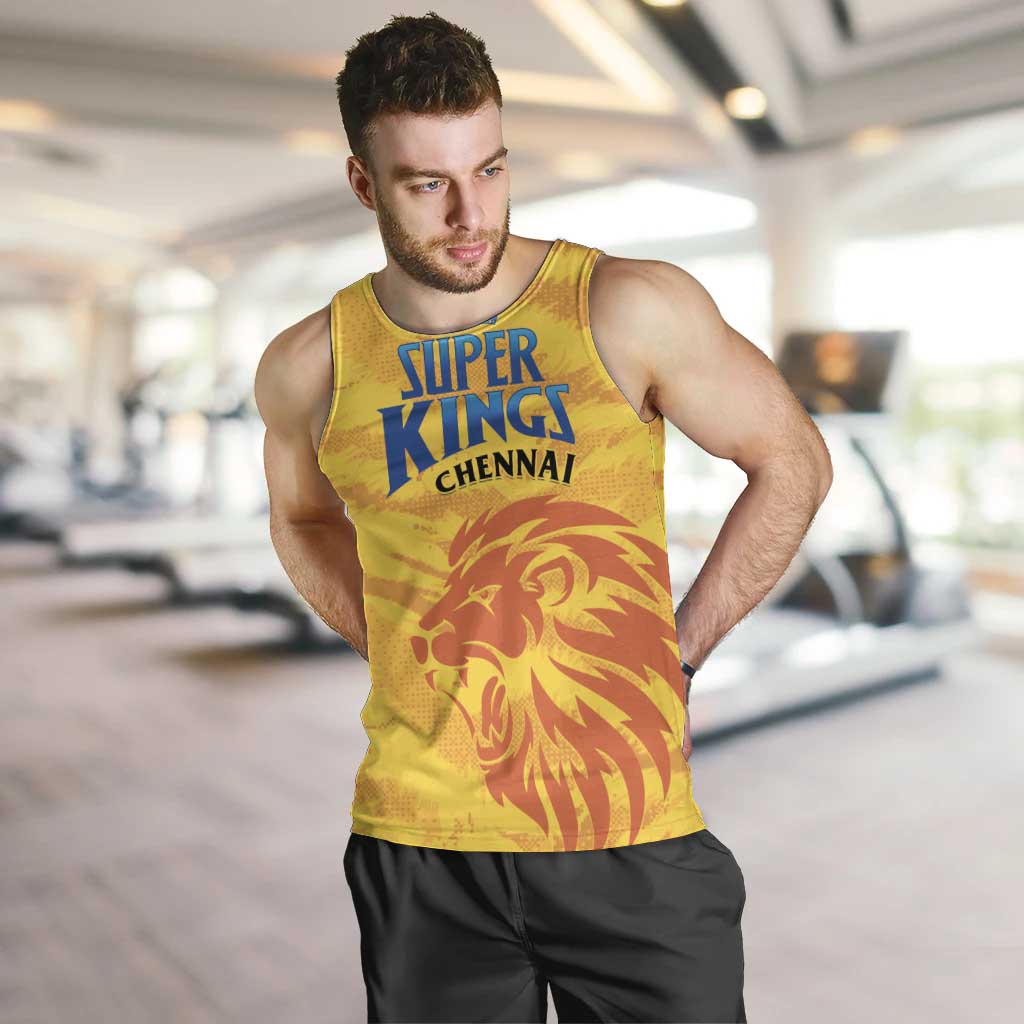 Custom Chennai 2025 Cricket Super Kings Men Tank Top Yellow Army Lions Champion