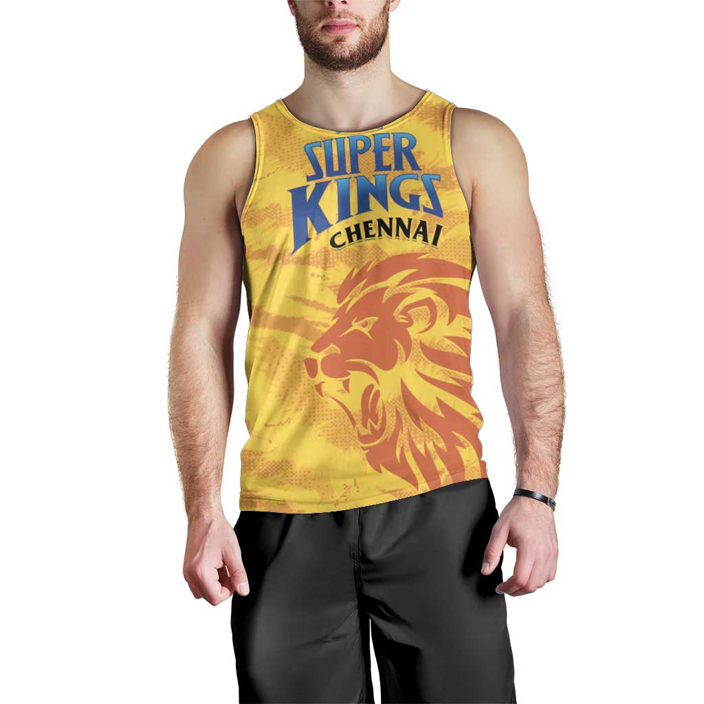 Custom Chennai 2025 Cricket Super Kings Men Tank Top Yellow Army Lions Champion