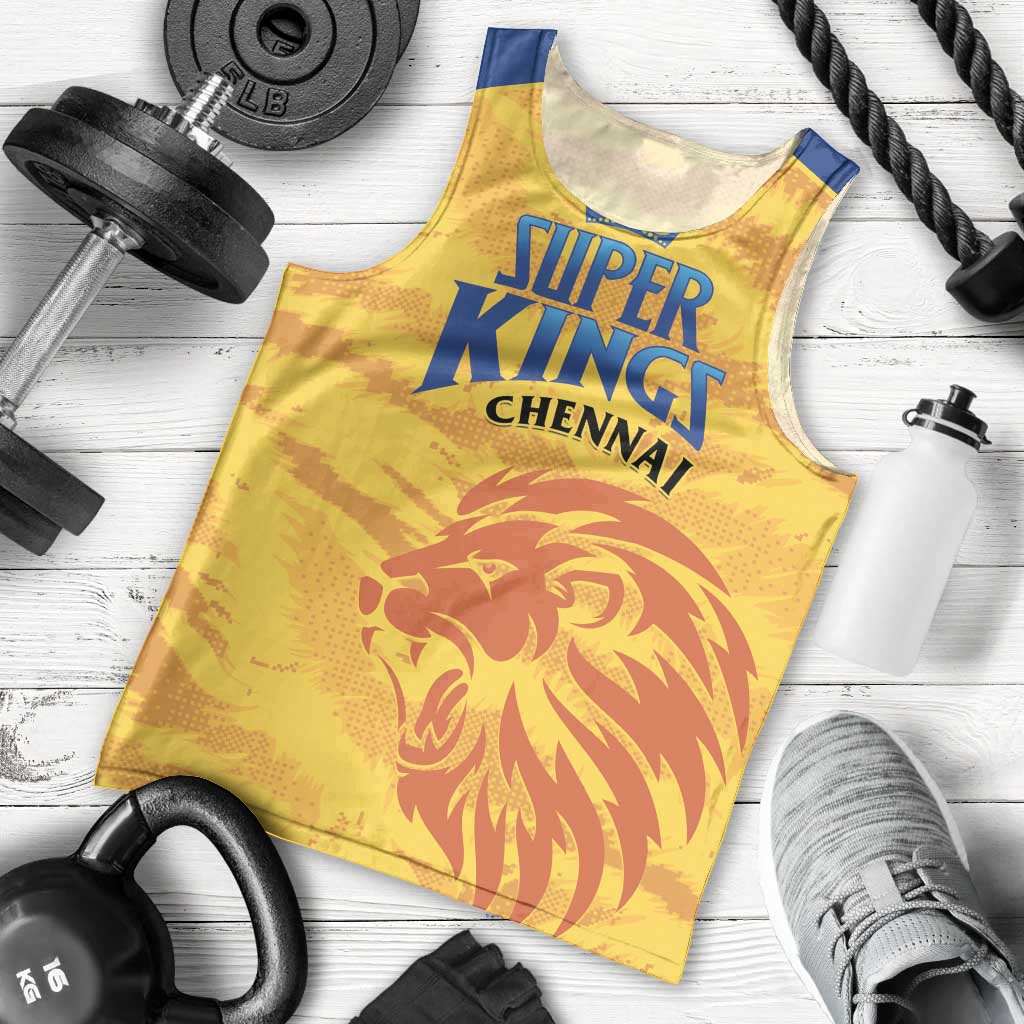 Custom Chennai 2025 Cricket Super Kings Men Tank Top Yellow Army Lions Champion