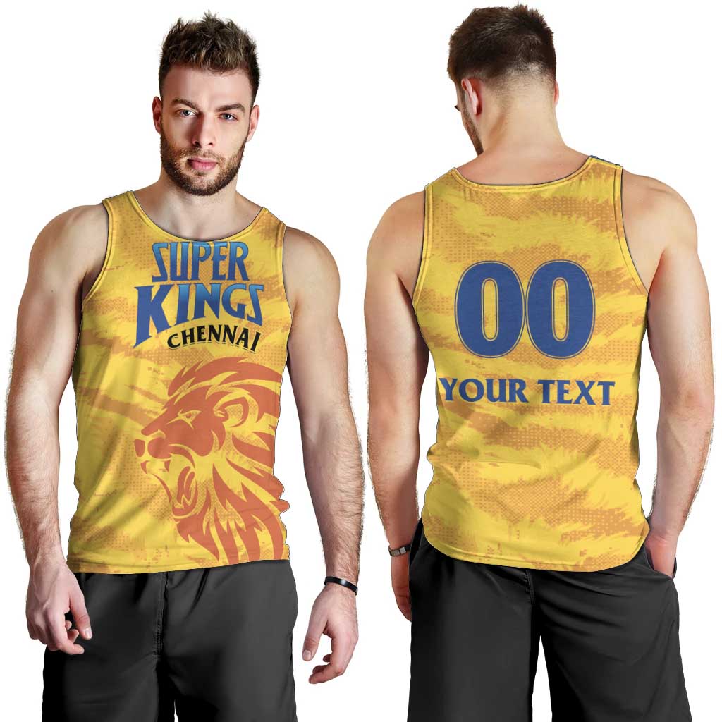 Custom Chennai 2025 Cricket Super Kings Men Tank Top Yellow Army Lions Champion