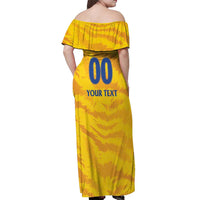 Custom Chennai 2025 Cricket Super Kings Off Shoulder Maxi Dress Yellow Army Lions Champion