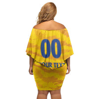 Custom Chennai 2025 Cricket Super Kings Off Shoulder Short Dress Yellow Army Lions Champion