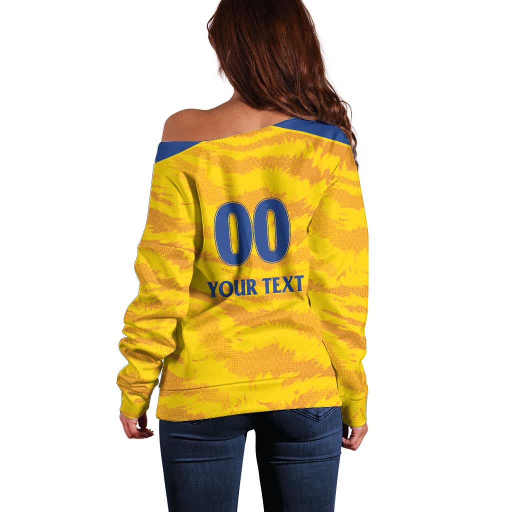 Custom Chennai 2025 Cricket Super Kings Off Shoulder Sweater Yellow Army Lions Champion