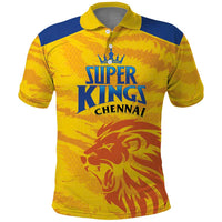 Custom Chennai 2025 Cricket Super Kings Polo Shirt Yellow Army Lions Champion
