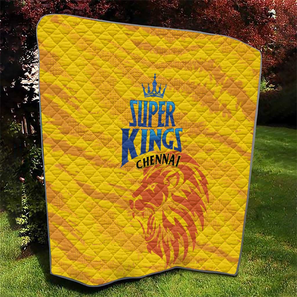 Chennai 2025 Cricket Super Kings Quilt Yellow Army Lions Champion