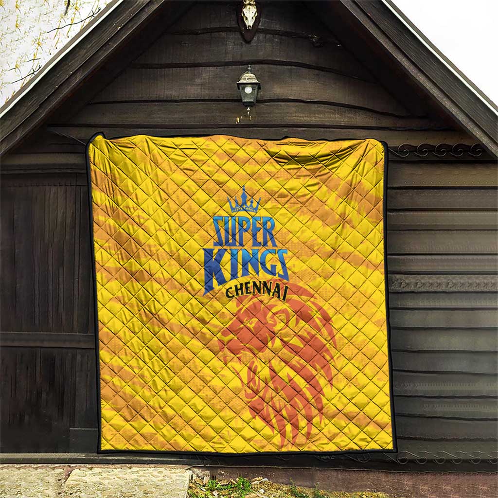 Chennai 2025 Cricket Super Kings Quilt Yellow Army Lions Champion