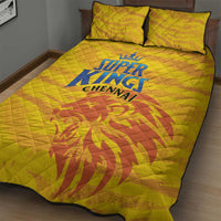 Chennai 2025 Cricket Super Kings Quilt Bed Set Yellow Army Lions Champion